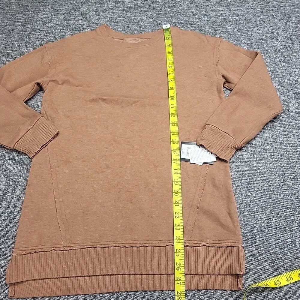 Kids Girls Oversized Long Sleeves Pullover Sweatshirt X-Large Size 14 Brown